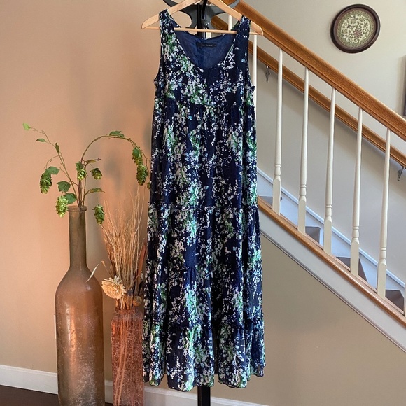 Calvin Klein Jeans Sleeveless Tiered Floral Maxi Dress Size S - Picture 1 of 13